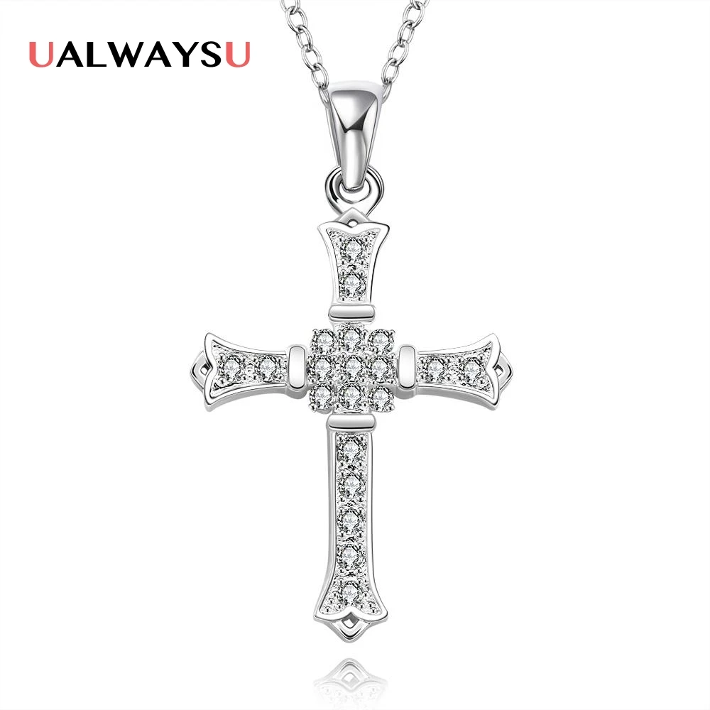 N633 Оптовая Продажа Модные с серебряным покрытием Jewelry Крест Иисуса Бог тонкой
