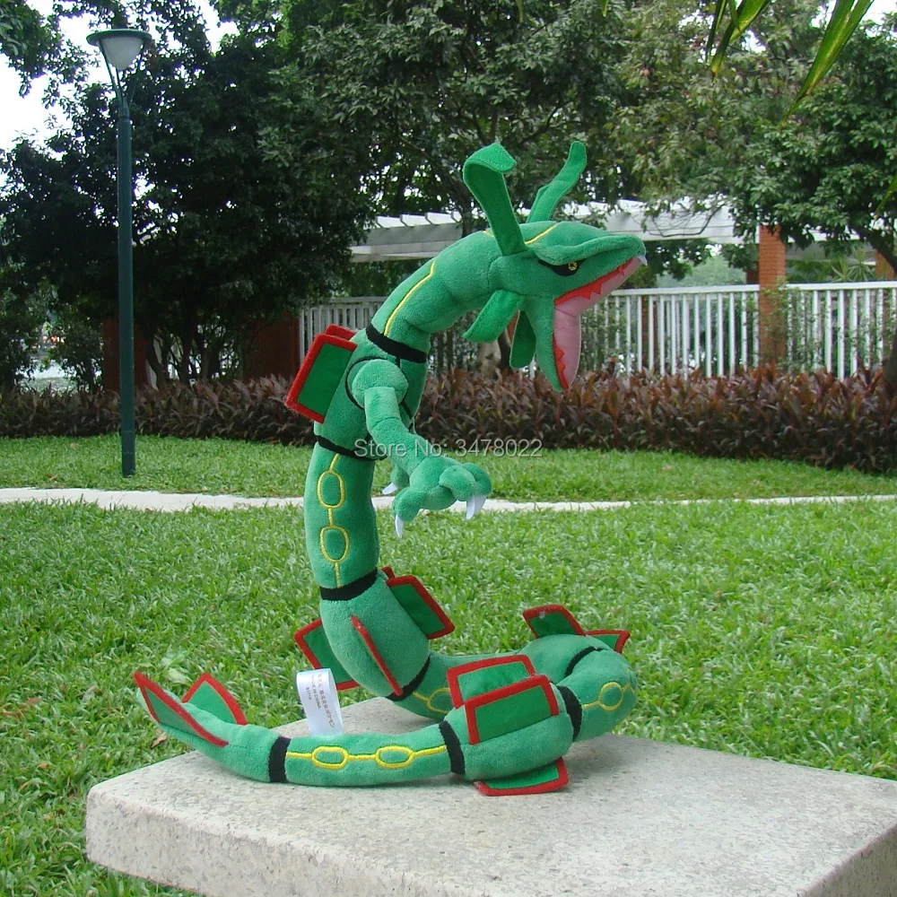 2 стиля Дракон плюшевая игрушка Мега Rayquaza 80 см зеленый и блестящий черный мягкий чучело Мультфильм фигурки куклы