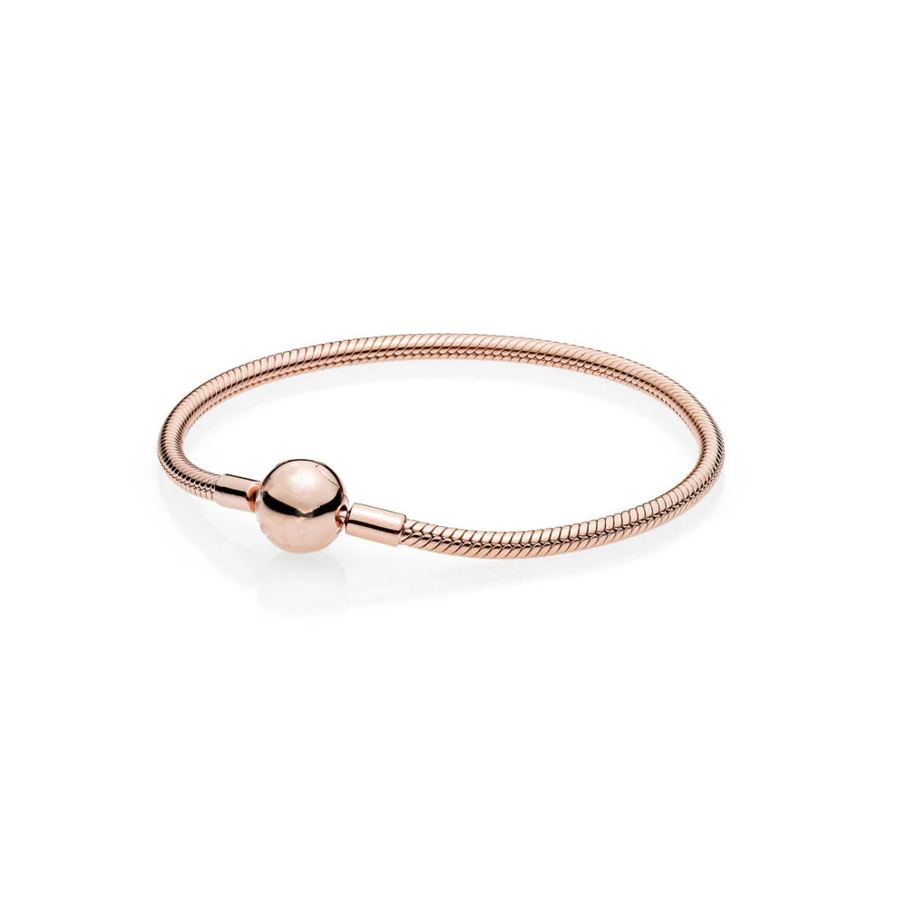 

Authentic 925 Sterling Silver Bracelet Round Snake Chain Basis Bracelets Bangles For Women Wedding Party Jewelry Gift