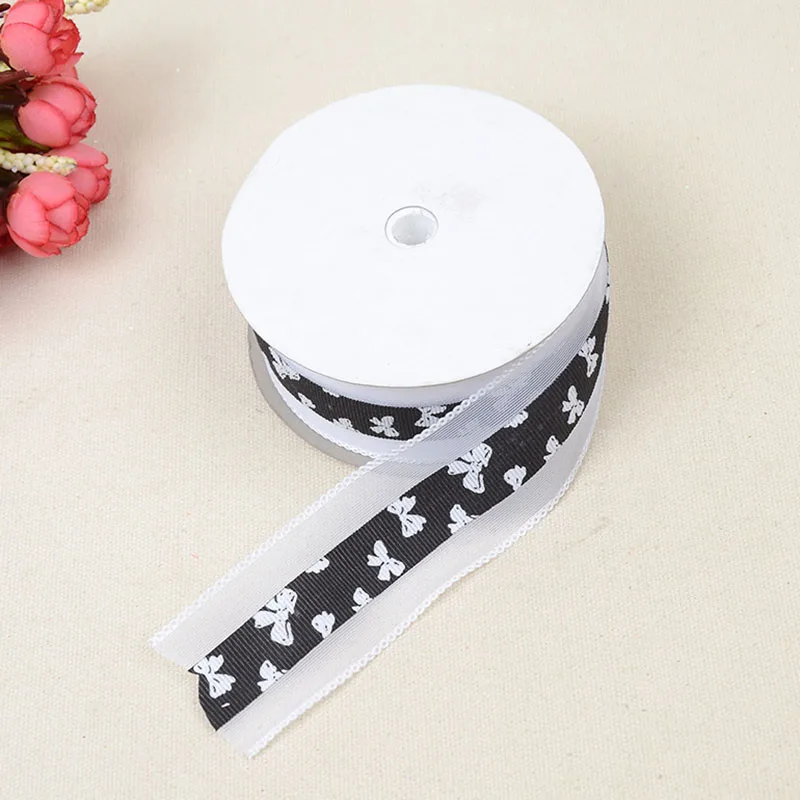 Ультразвуковая яркость 3 8 см * 20 ярдов Цветочная Подарочная коробка кружевная