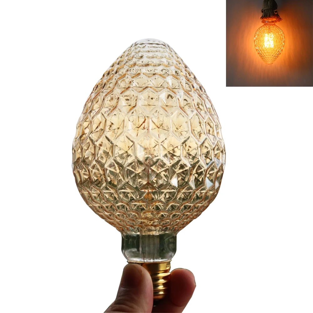 E27 Основа 40 Вт 220 В в форме ананаса Эдисона Винтажный стиль Вольфрамовая проволока