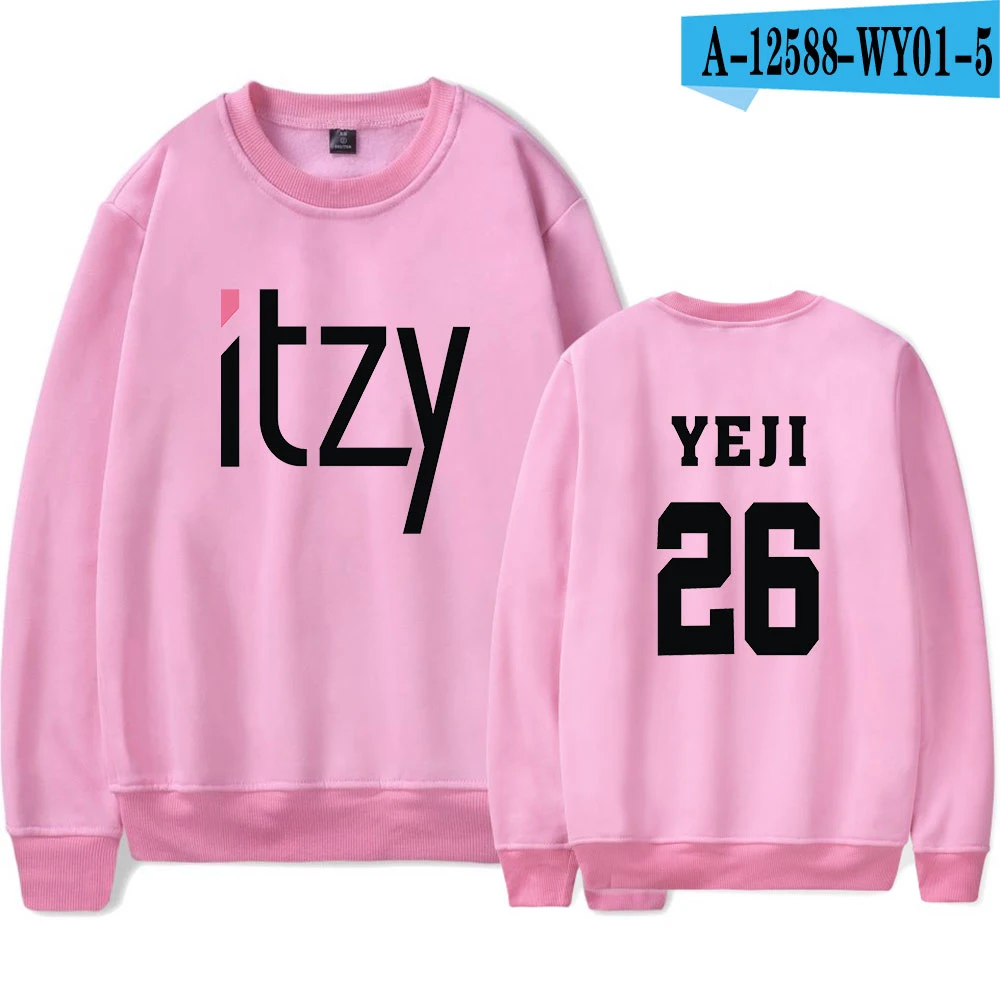 Новая Мода Kpop Itzy толстовки с принтом для мужчин женщин монолитным Толстовка повседневное О образным вырезом длинным рукавом унисекс Harajuku - Цвет: 31