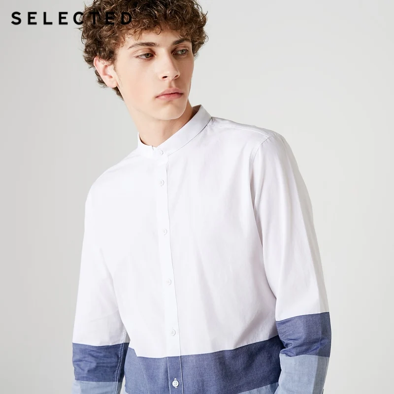 Отборная мужская полосатая рубашка с длинными рукавами из 100% хлопка разных