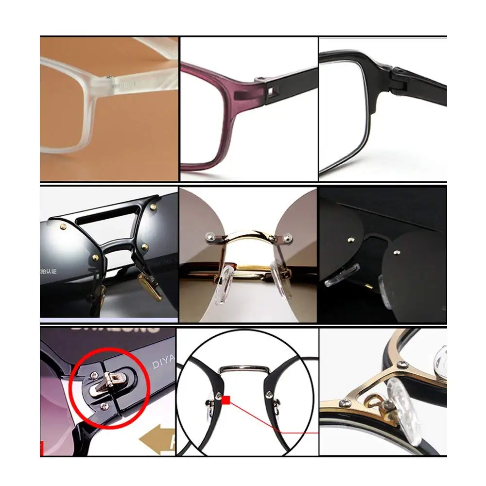 1 комплект новый стиль очки солнцезащитные крошечные винты гайка и силиконовые
