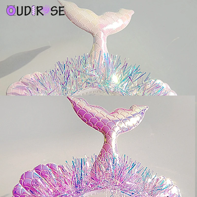 OUDIROSE 1 шт. хвост русалки Женская повязка для головы День рождения украшение