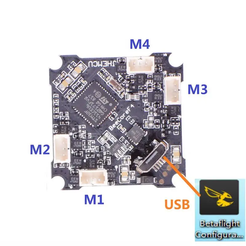 Контроллер полета BeeCore Betaflight F4 встроенный 4 в 1 10A бесщеточный ESC 2S для