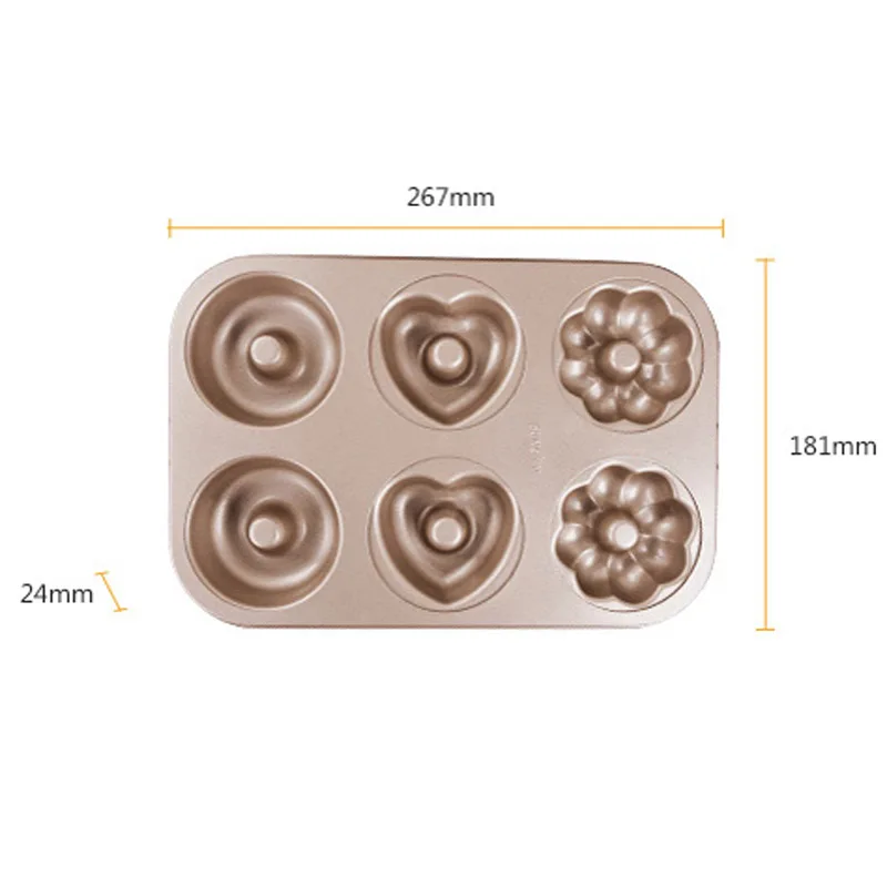 6 чашек антипригарная металлическая Форма для приготовления пончиков