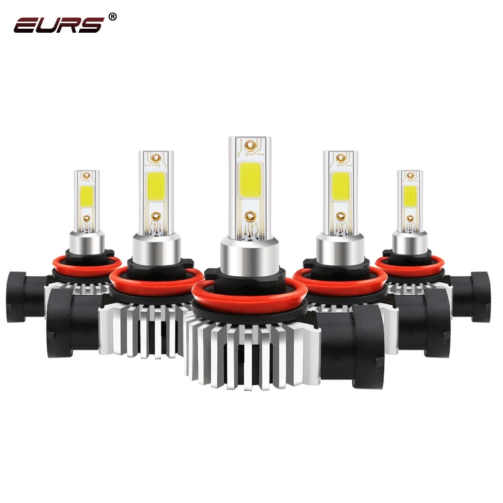 EURS 3000K 6500K 10000K 2* Mini Led H4 H7 Led H11 H1 лампы Авто 7000лм 30 Вт H3 880 Led HB3 Hb4 лампы для автомобилей