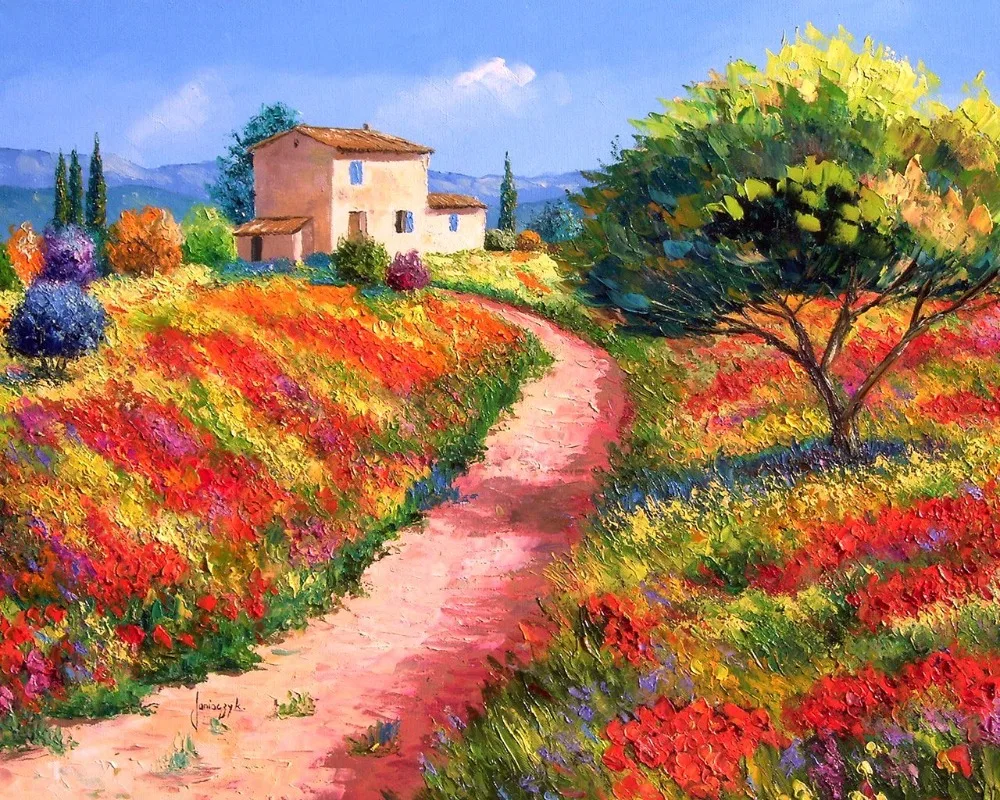 Высококачественная картина маслом картины на холсте репродукции маки дорога