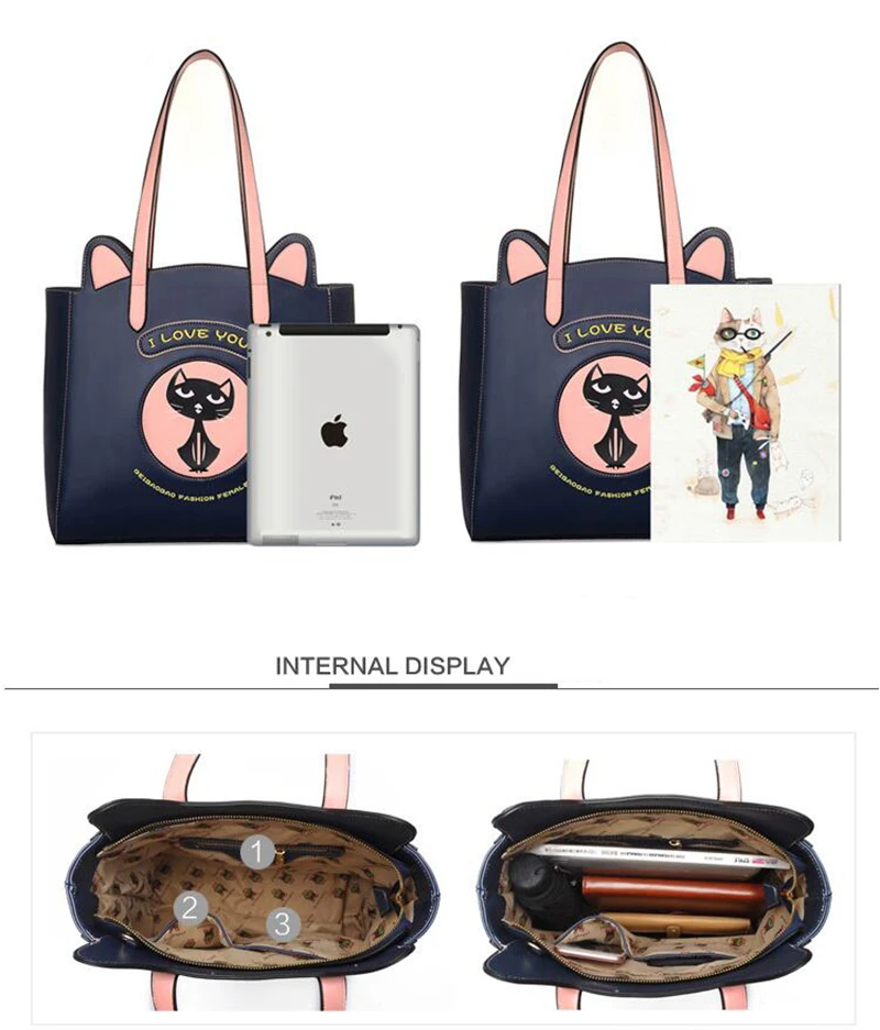 Beibaobao коробки Сумки Для женщин Курьерские сумки печать милый женский tote дизайнерские сумки высокого качества в сумка LM4472/b
