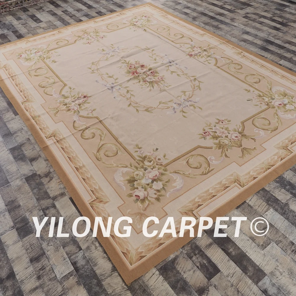 Goedkoop Yilong 9'x12 'Aangepaste Platte Geweven Hand Made Franse Aubusson Tapijt (W34C9x12)