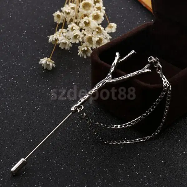 Брошь булавка из сплава серебристого цвета в форме ветки для шарфа рубашки кардигана|brooch pins|alloy broochpin brooch |