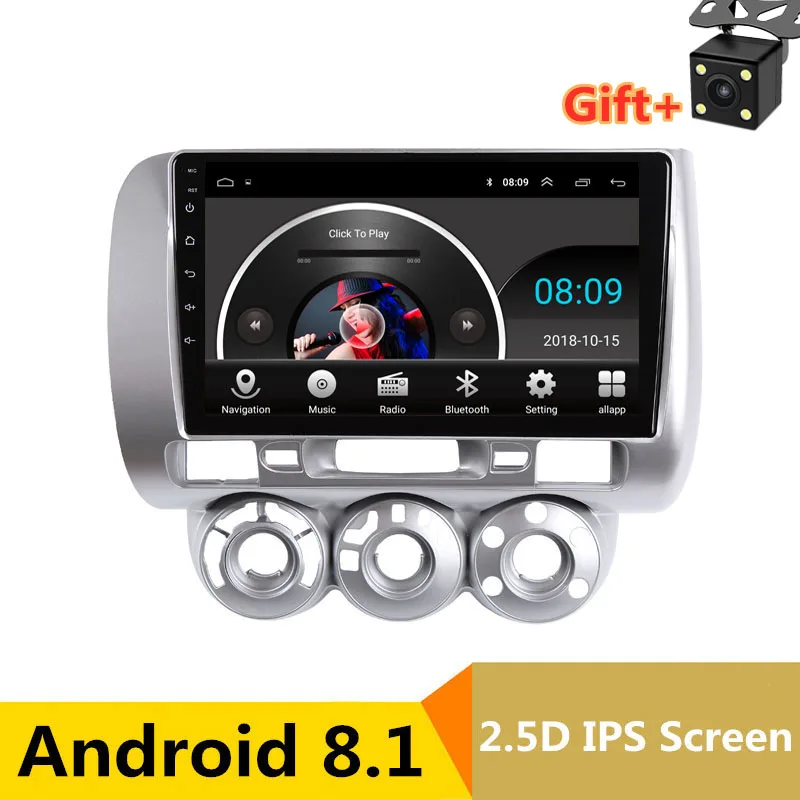 9 &quot2.5D IPS Android 8 1 автомобильный DVD мультимедийный плеер GPS для honda Fit jazz 2004 2005 2006 2007