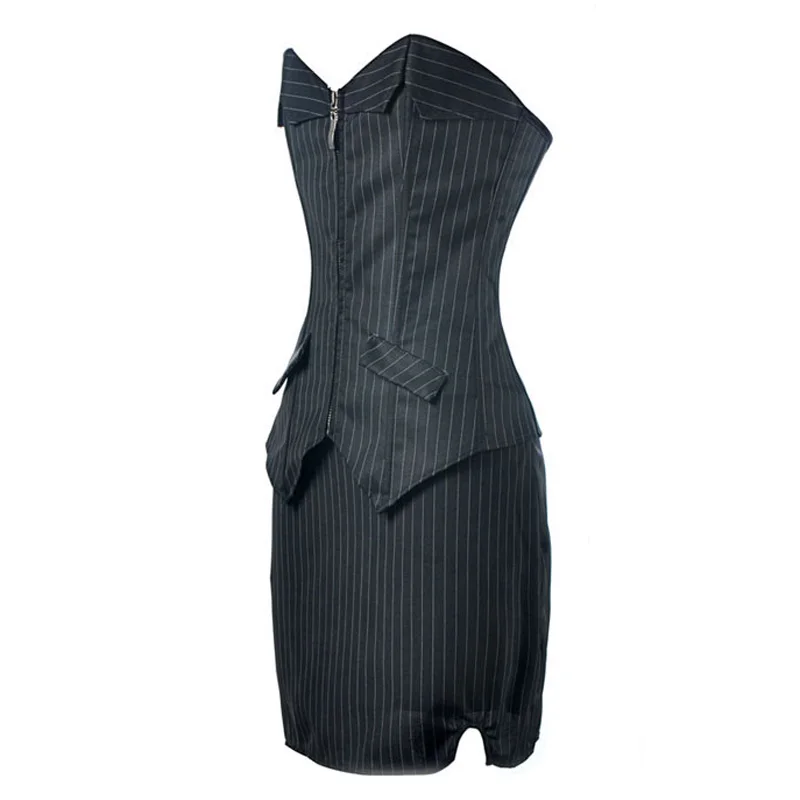 Сексуальный женский облегающий корсет на молнии для талии офисное платье |