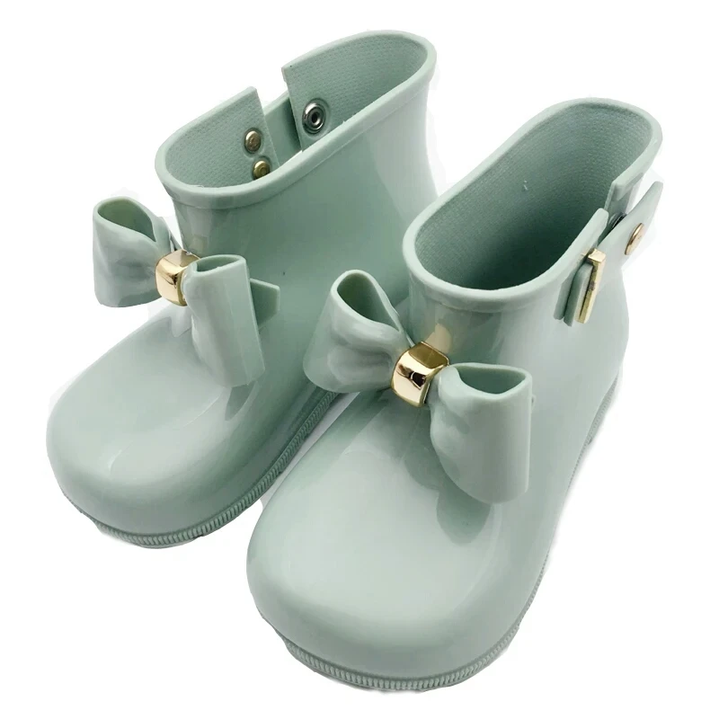 Melissa Mini детские сапоги с бантиком для девочек прозрачные обувь принцессы