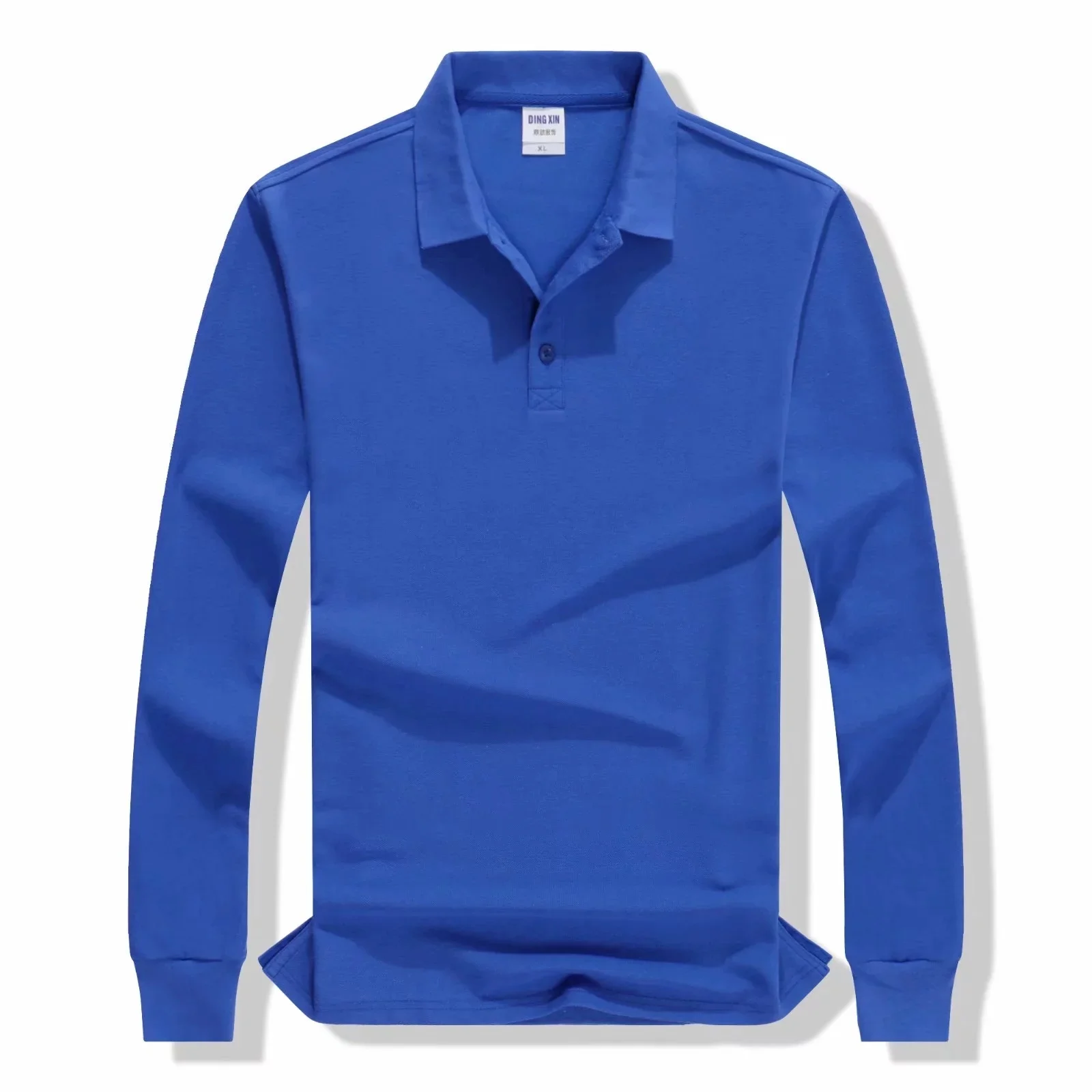 Royal blue Новое поступление, мужские рубашки поло, на заказ, с принтом, Wo, для мужчин, s, с длинным рукавом, классический бренд, поло, унисекс, повседневные, спортивные, стильные, гольф, теннисные Топы - Цвет: Royal blue