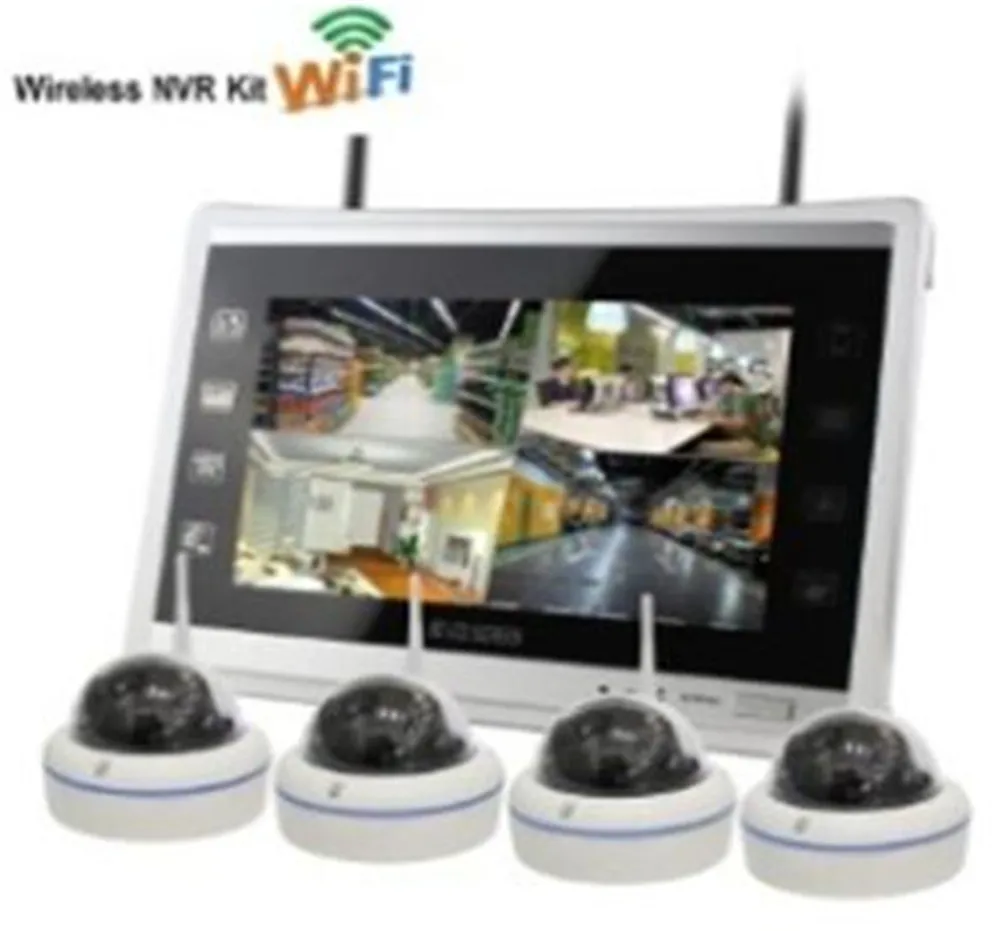 

11 Inch TFT Monitor 4CH IP Dome Camera 960P WIFI Camera NVR Kit
