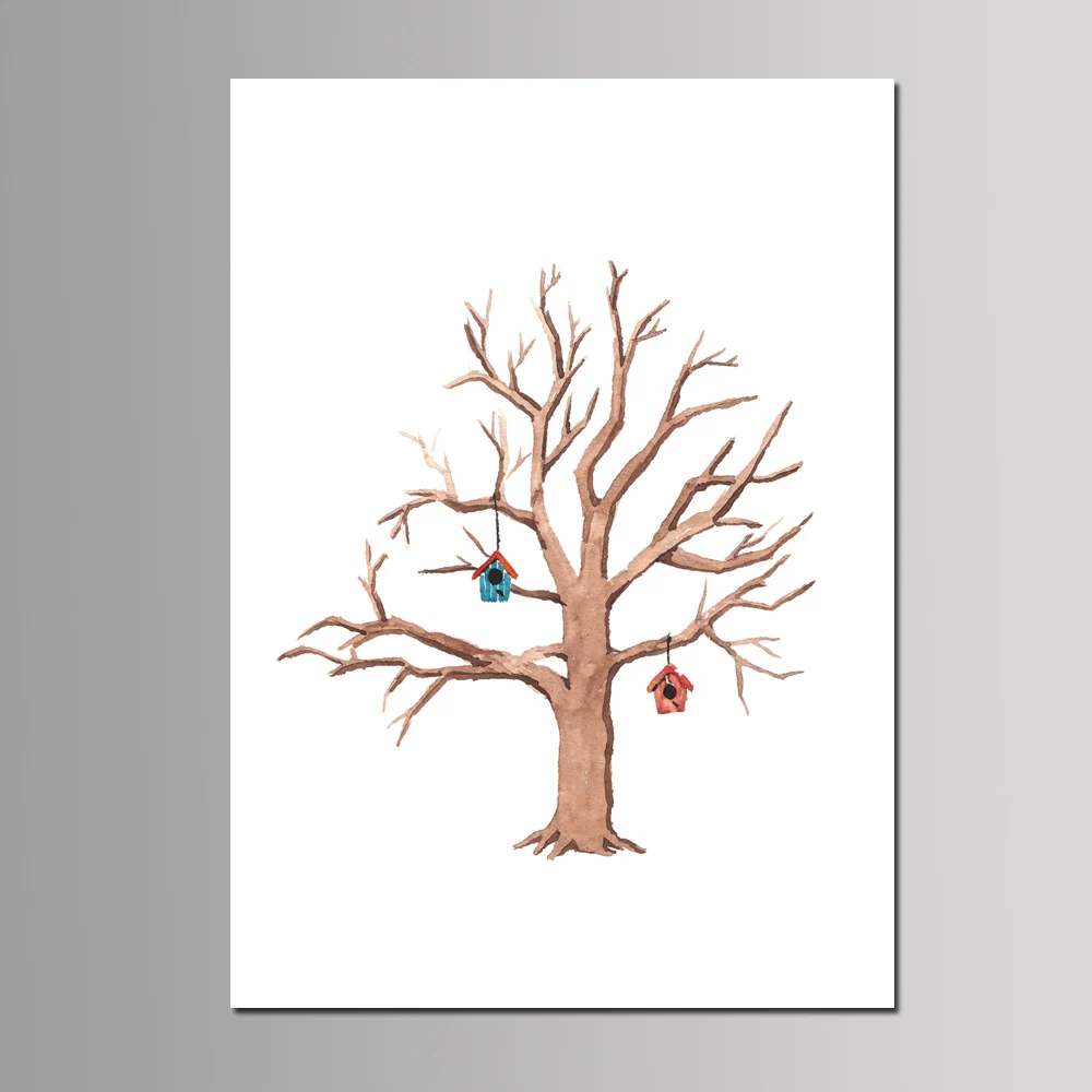 TR-8 New DIY Money Tree Annual Meeting Fingerprint Signature Guest Book Wedding Party Decoration Printed Canvas Painting 50*70cm - Цвет: TR-8