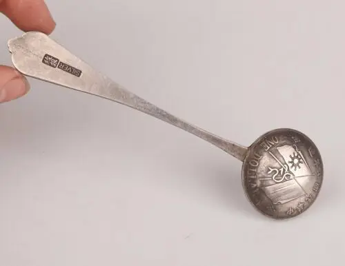 Exquisite Republican Period Unique China Old Silver-Plated Measuring Spoon Coffee Beans Tea Bronze Statue | Дом и сад