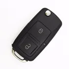 2 кнопки сменный откидной ключ оболочка квадратная резиновая головка для VW Golf 4 5 6 Passat B5 B6 Polo камера Bora Touran чехол с дистанционным управлением пустой ключ