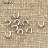 lychee 260pcs 3 brand new metal zipper up stopper u shaped opening diy craft clothes pants sewing zipper accessories