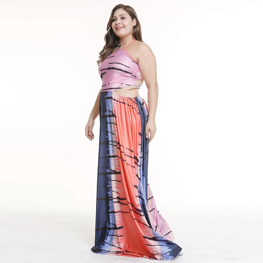 Женское платье с лямкой на шее повседневное богемное бретельках лето 2019 | Женская