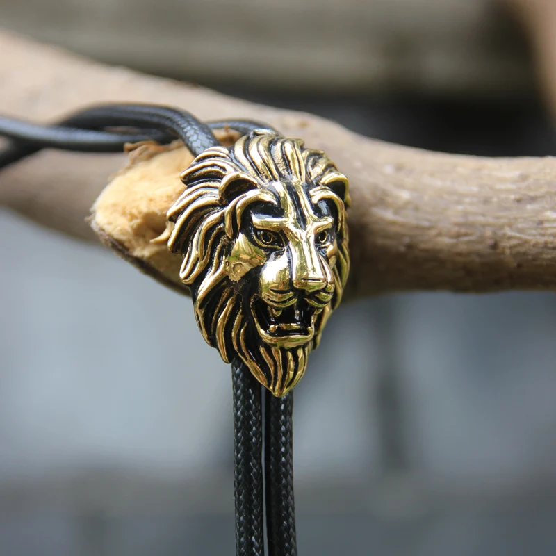 Original designer bolotie Stainless steel Lion head shape pendant bolo tie for men personality neck accessory free shipping | Аксессуары