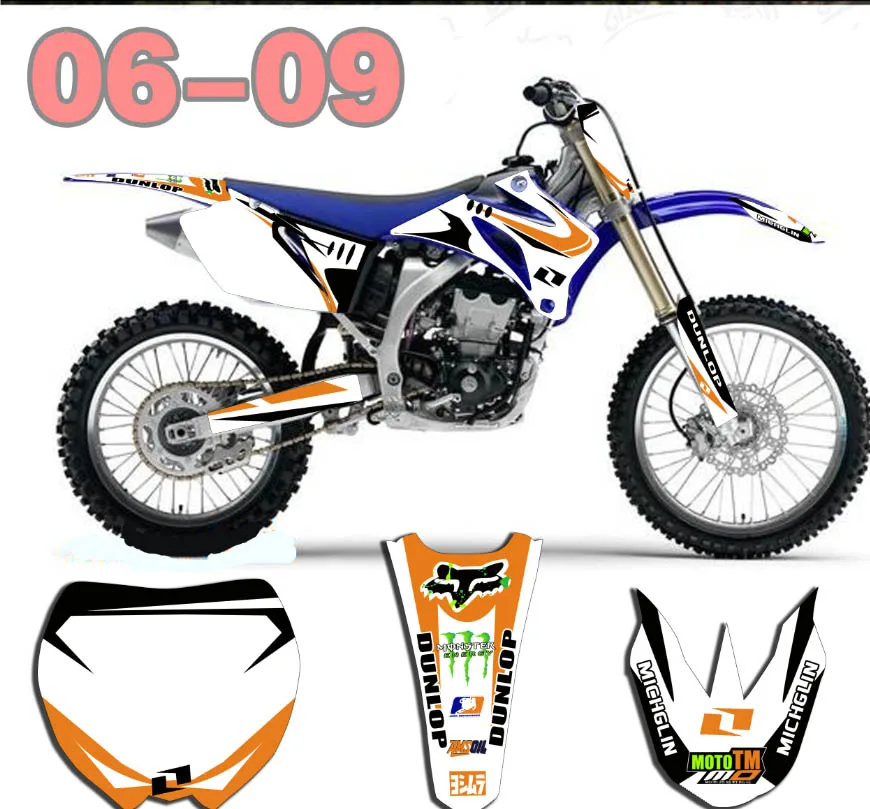 Мотокросс Полный пользовательские наклейки Графика для Yamaha YZ250F YZF250 YZF450 2006