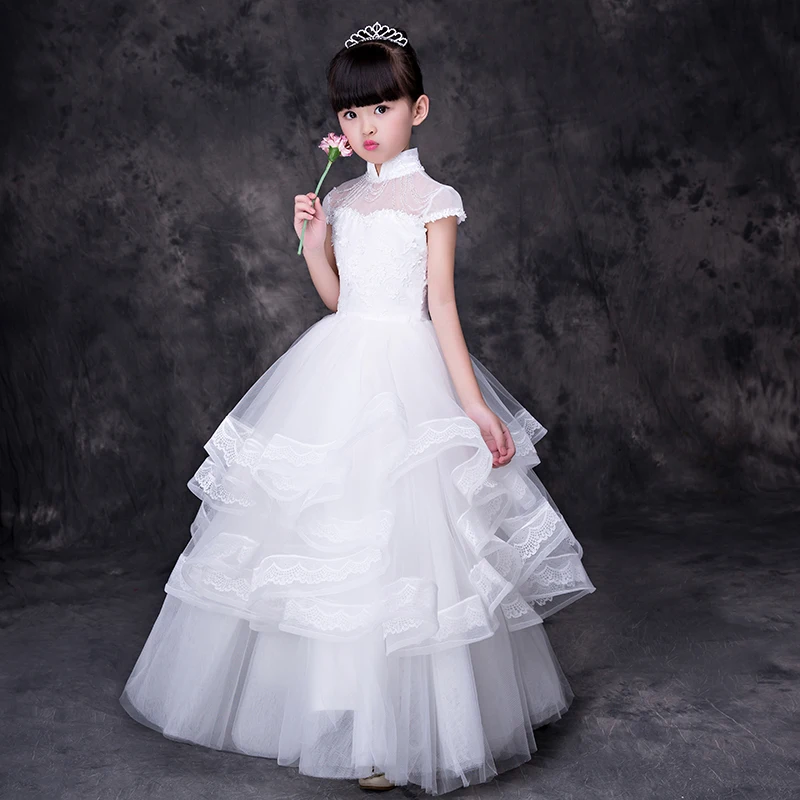 Новые Платья с цветочным узором для девочек рукавами-крылышками и бусинами