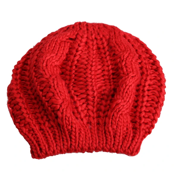 Модный зимний женский берет теплая вязаная мешковатая Шапка бини Симпатичные