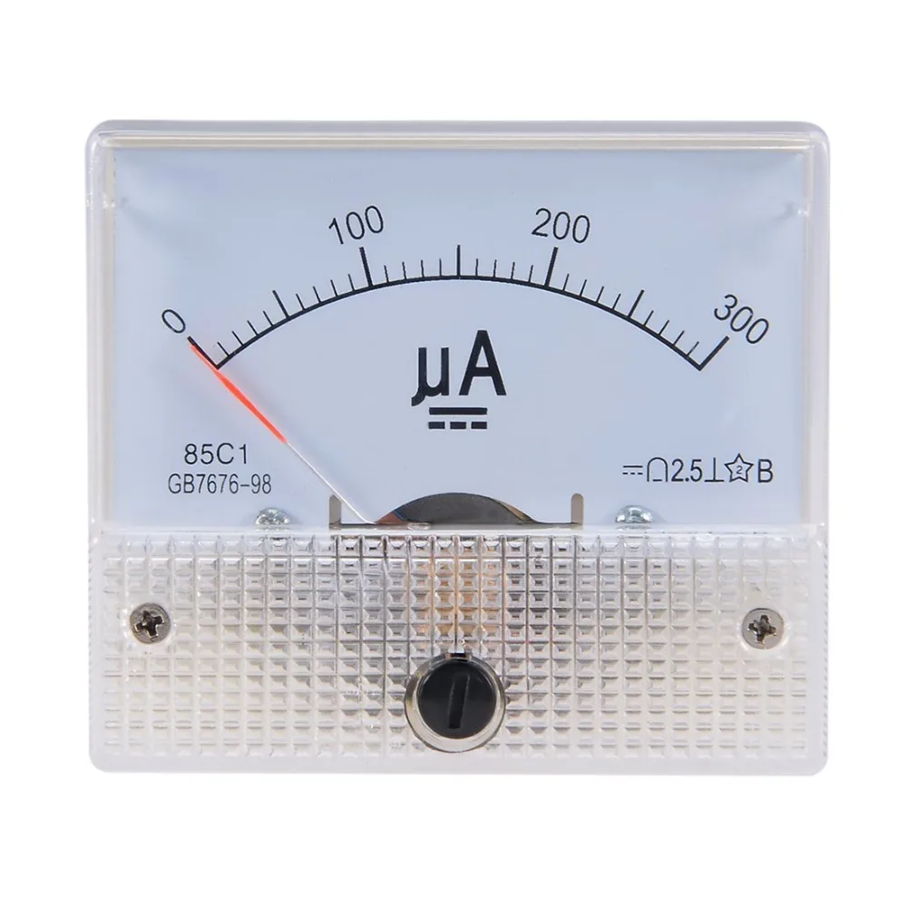 Puntero DC micro amperímetro DC 0-100uA 50uA 200uA 500uA Panel analógico amperímetro medidor de corriente de El amperímetro 85C1