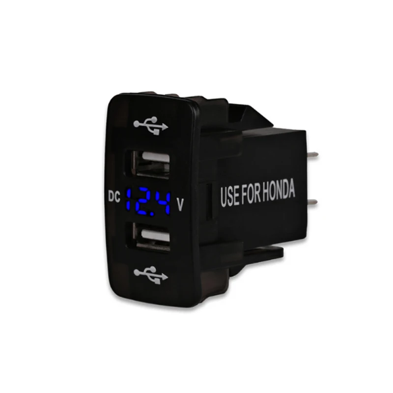 Зарядное устройство с двумя USB портами для автомобиля и мотоцикла 3 1 А|display