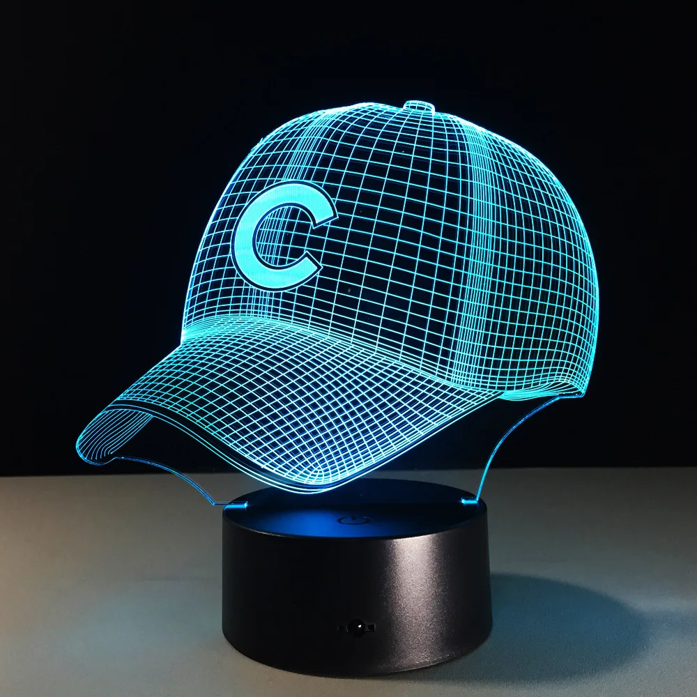 3D хип хоп бейсбольная командная Кепка светодиодсветодиодный иллюзия светильник