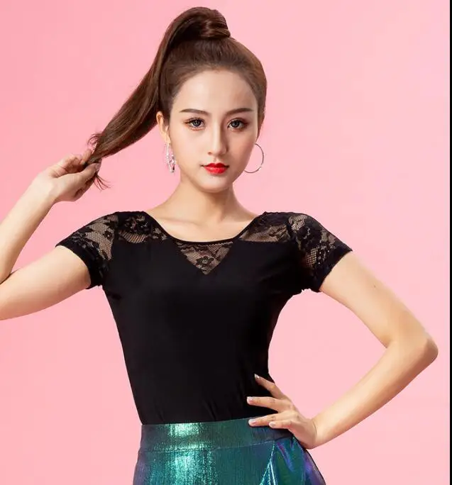 

2019 new Latin Short Sleeves Fashion Dance National Standard Dance Square Dance Ballroom Dance Shirt YT0303
