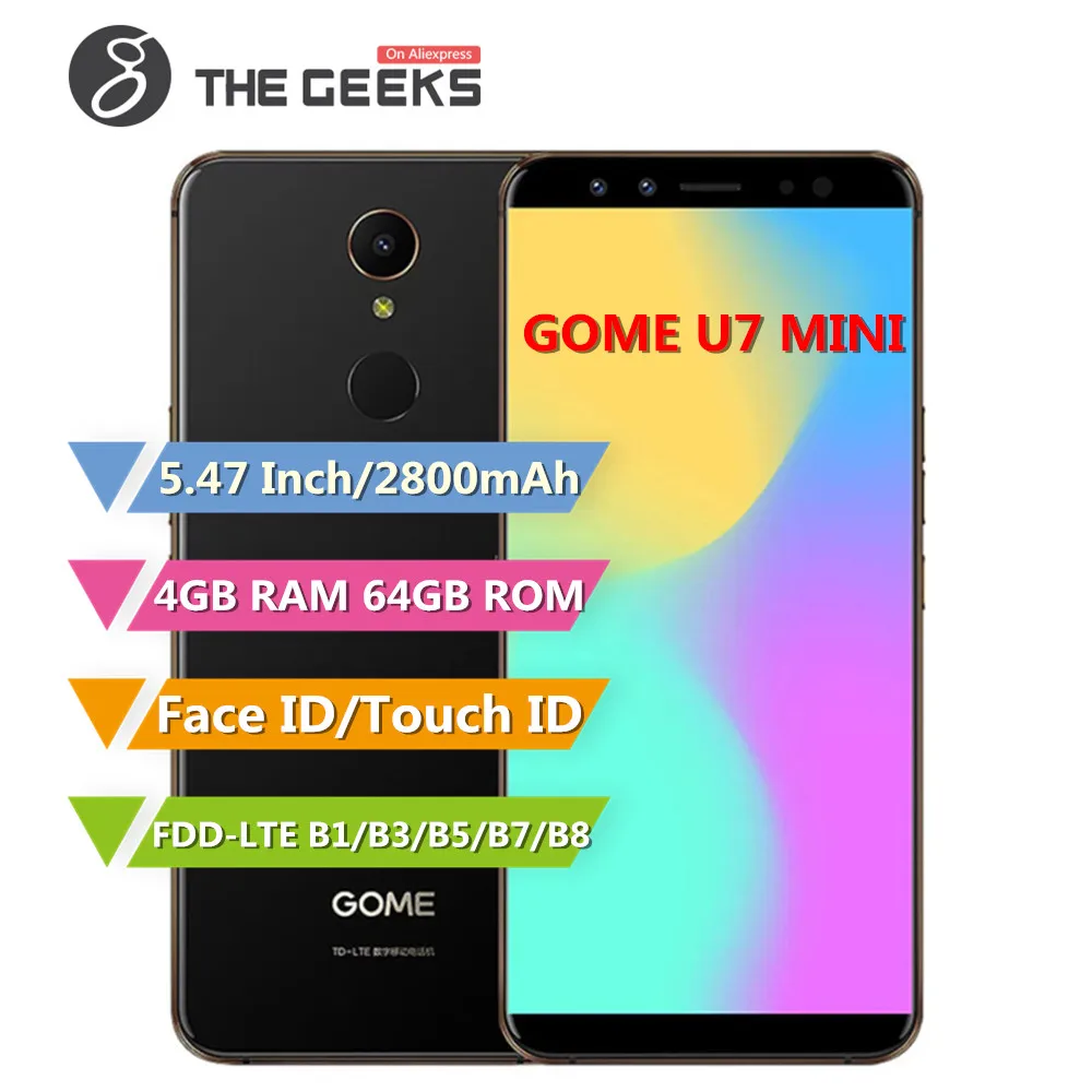 Iris распознавания смартфон GOME U7 Mini 4 Гб оперативная память 64 Встроенная 5 47