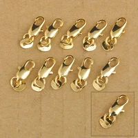 50pcs jewelry findings 18k yellow gold filled lobster clasp connecter link jewelry for necklace bracelet 18kgf stamped tag