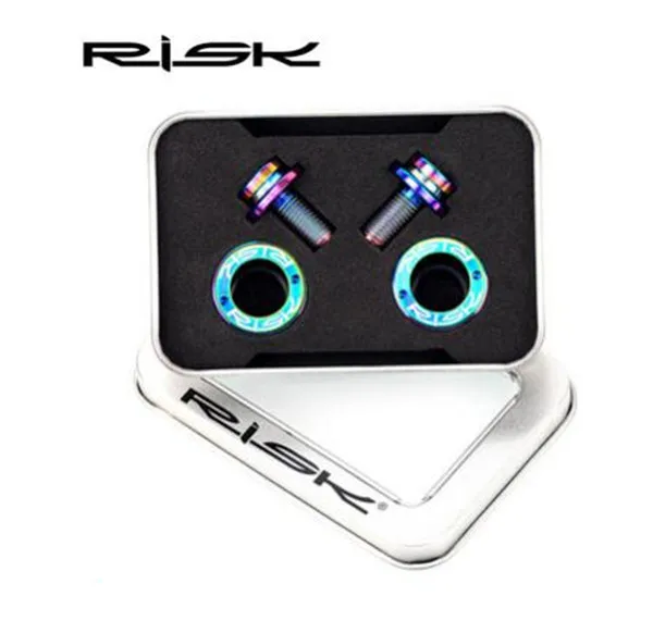 rainbow M8X15mm 2 шт./компл. квадратное отверстие Титан болты M8* 15 мм BMX MTB велосипеда каретка болт Водонепроницаемый шатунный палец для винт с прокладкой - Цвет: rainbow M8X15mm
