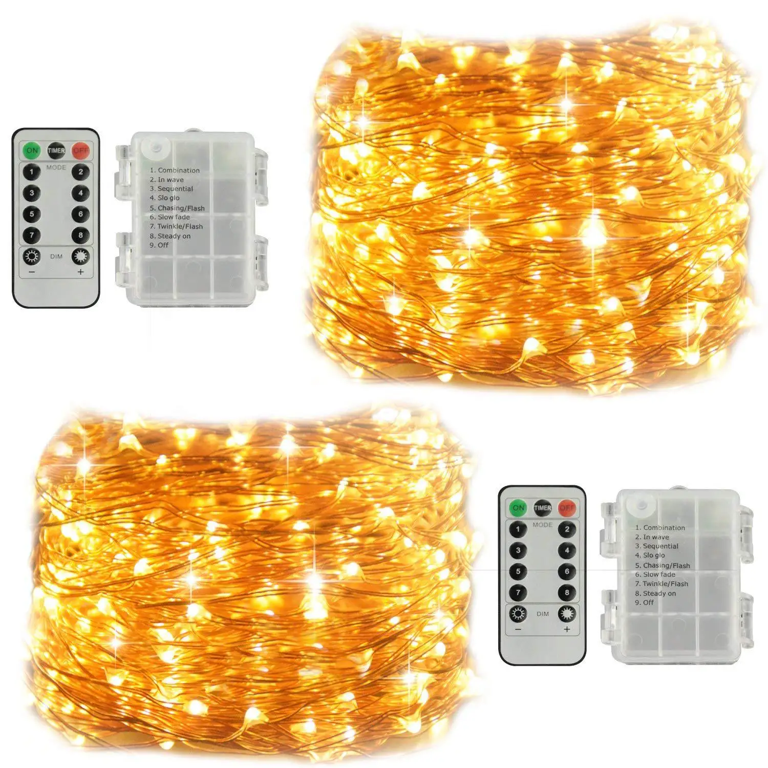 8 Mode100 световая медная проволочная гирлянда светодиодная Батарейная коробка