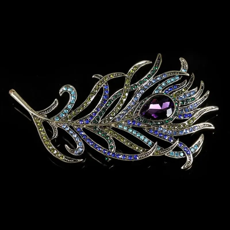 Новое поступление 2018 большие женские винтажные перьевые бронзовые антикварная