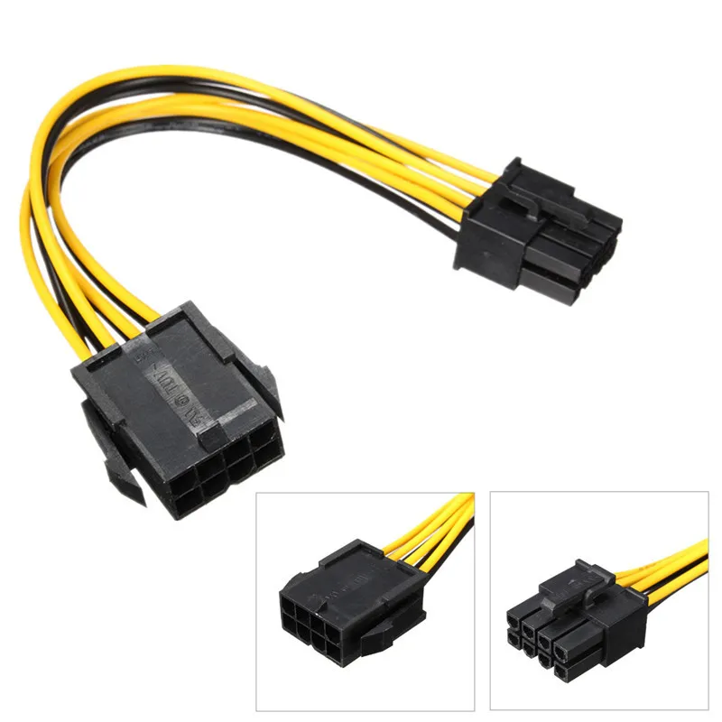200 шт./лот PCI E 8 контактов Штекерный до женский Molex IDE Express удлинитель питания
