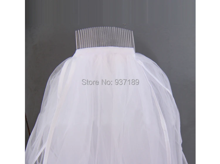 

Newest 2021 White Cut Edge Short Two Layer Wedding Veils With Comb Free Shipping Hot Sale Elbow Length Popular Cheap