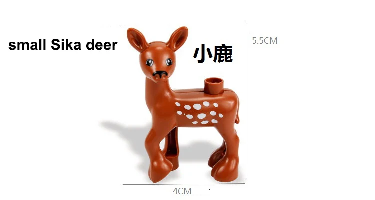 little sika deer Duplo животные дикие животные серии строительные блоки аксессуары Лев Леопард Тигр Медведь обезьяна Олень жираф Пингвин Зебра режим игрушки - Цвет: little sika deer