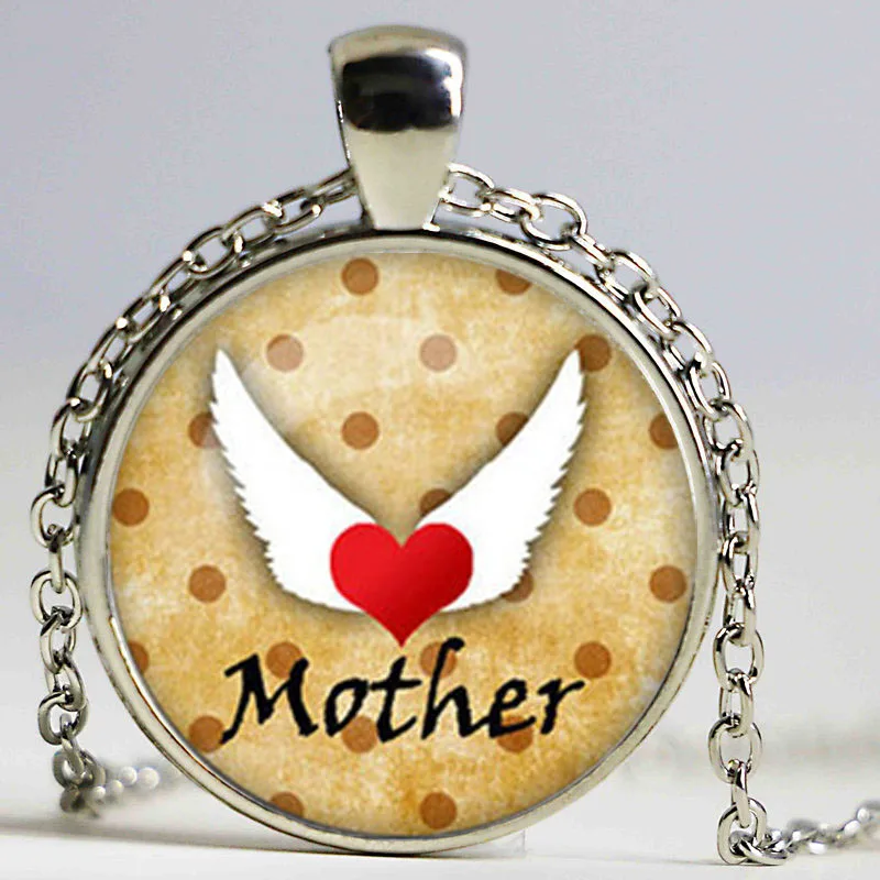 Necklaces &amp Pendants Mother Necklace Best Mom Glass Dome Silver Chain Happy Mother's Day | Украшения и аксессуары
