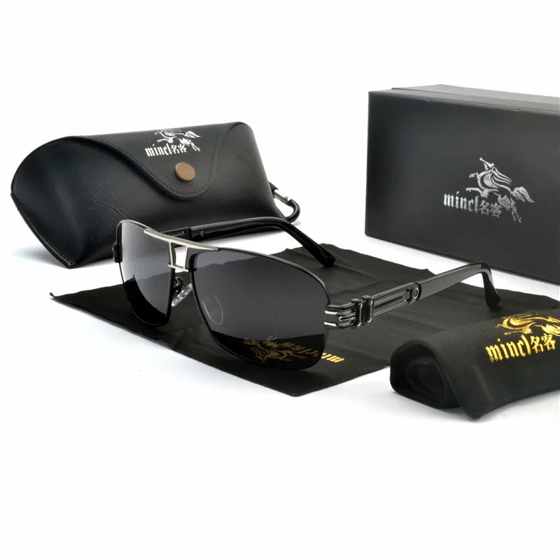 Мужские и женские поляризационные очки квадратные солнцезащитные с отражающим