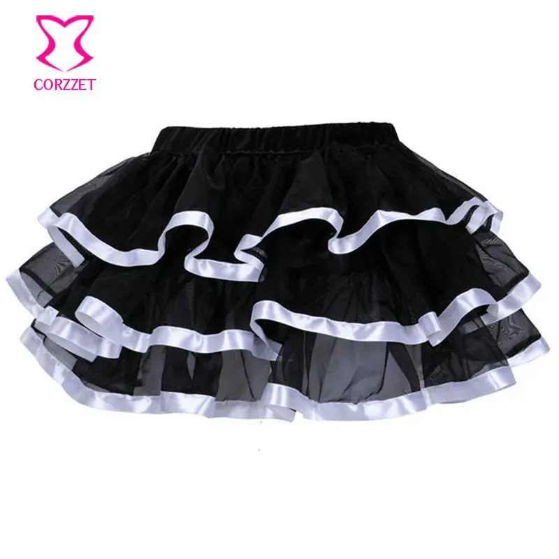 Женская атласная юбка пачка синяя и черная фатиновая Короткая для танцев