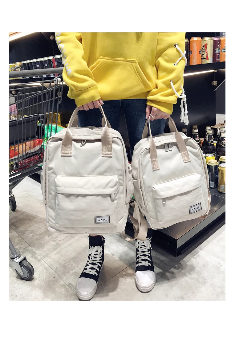 Harajuku минималистичный водонепроницаемый холщовый рюкзак небольшой свежий Женский на корейском студенческом рюкзак для путешествий сумка ветер