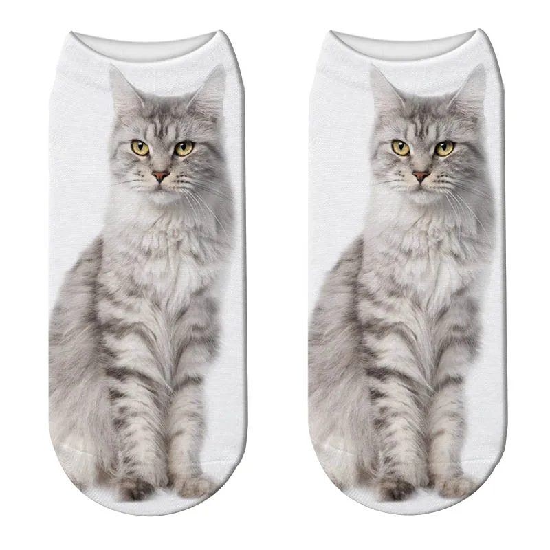 004 Rubu 3D печатные носки женские весна лето кошка печать короткие носки с милыми животными meias женские забавные голеностопные носки мужские 7S-ZWS19 - Цвет: 004