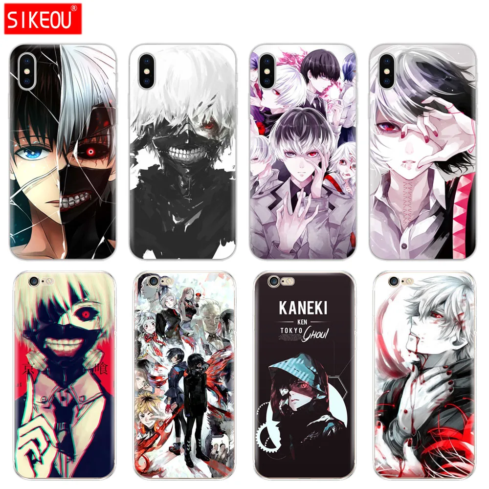 Силиконовый чехол для Iphone 6X8 7 6s 5 5S SE Plus 10 XR XS Max Case Tokyo Ghoul anime kaneki ken|Бамперы| |