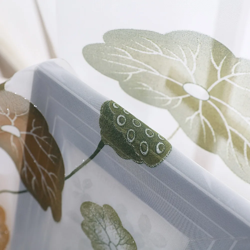 2 шт. белые шторы листья прозрачный тюль для окон обработка вуаль высокое