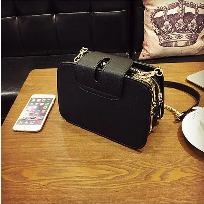 Весна 3 слои дизайн для женщин сумка мода ремешок цепочка PU клапаном через плечо